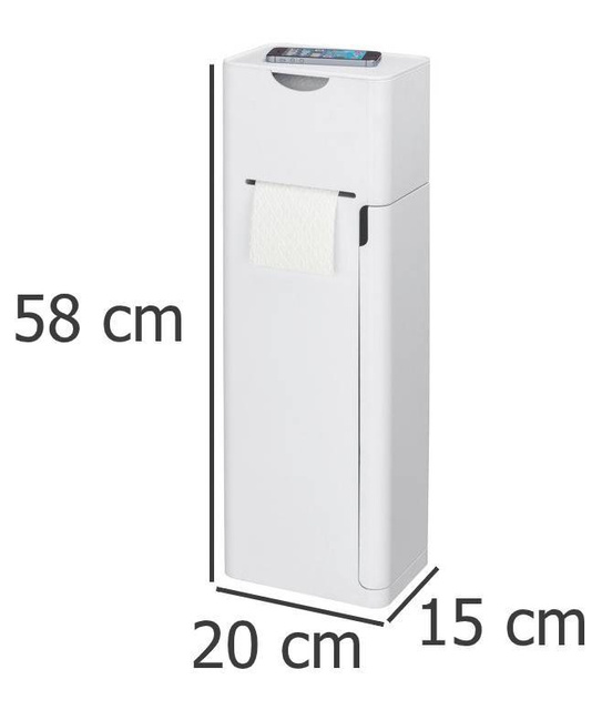 Suport pentru hârtie igienică și perie IMON, 6 în 1, alb, WENKO