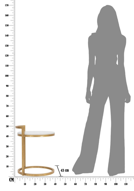 Masuta de cafea cu blat imitatie marmura, Ø 40 cm