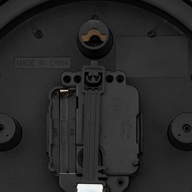 Ceas din plastic negru Anton 39 x 20 cm