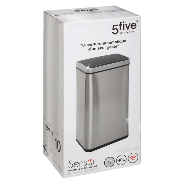 Coș de gunoi 40L, oțel inoxidabil