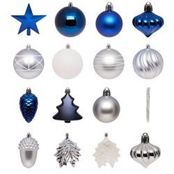 Set de globuri și decorațiuni de Crăciun, 60 de bucăți