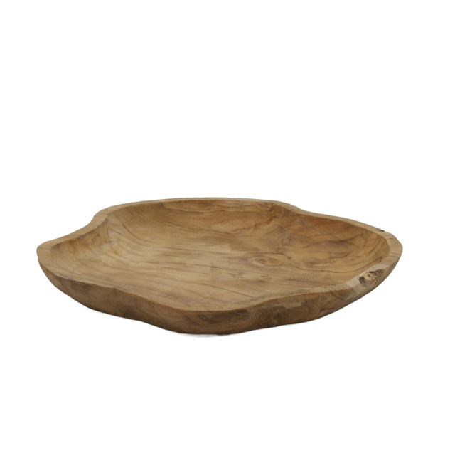 Fructiera decorativa din lemn de tec, 35x30x4 cm