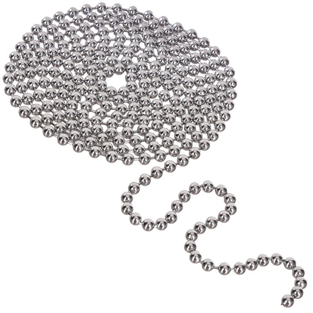 Lant de copt, bile metalice, 180 cm