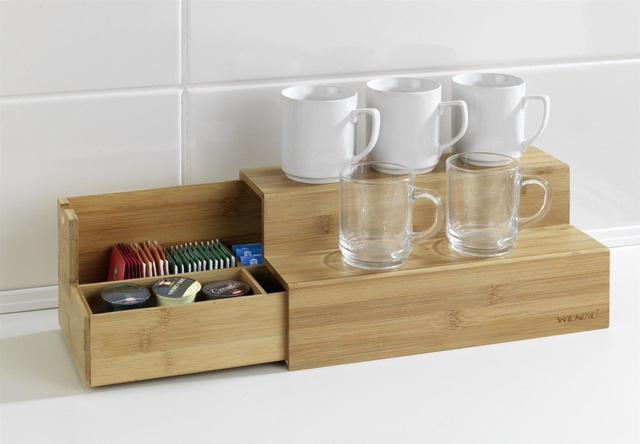 Organizator din bambus pentru cafea și ceai, 33x17,5x15 cm, WENKO