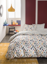 Lenjerie de pat din bumbac COLORFUL DOTS, reversibila