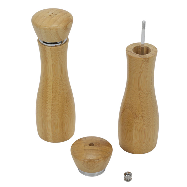 Rasnita de piper si sare, bambus, 2 bucati, KESPER