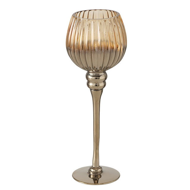 Candelabre din sticlă, cupe înalte, diferite înălțimi, 3 bucăți