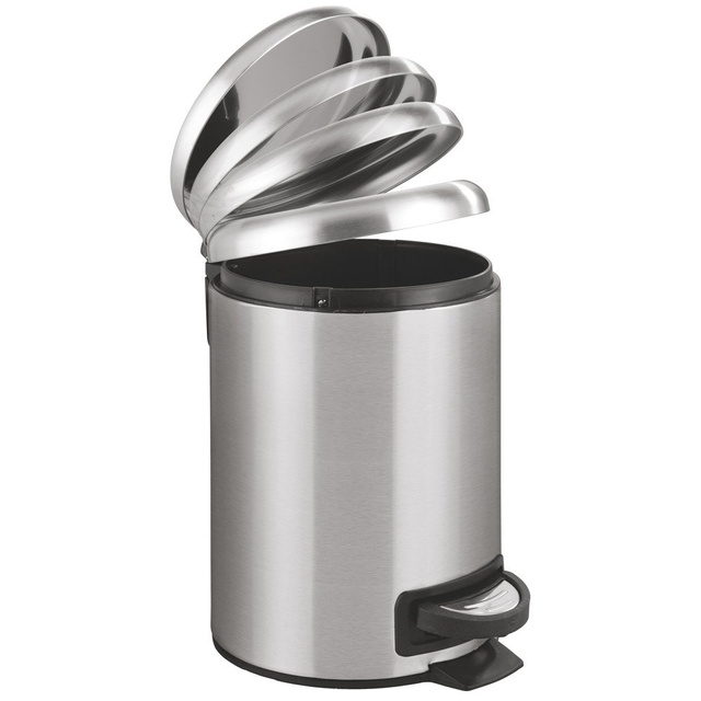 Coș de gunoi din oțel inoxidabil LEMAN, Easy Close, 3 l, WENKO, argintiu