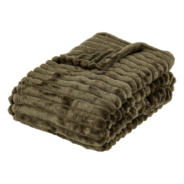Pătură flanelată din cord 130 x 170 cm -verde