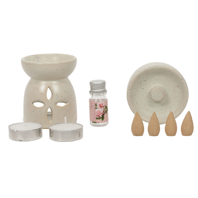 Lămpă aromatică + bețișoare parfumate HAPO, 9 piese