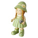 Figurina decorativa, fetita in costum verde Saskia, inaltime 15,5 cm