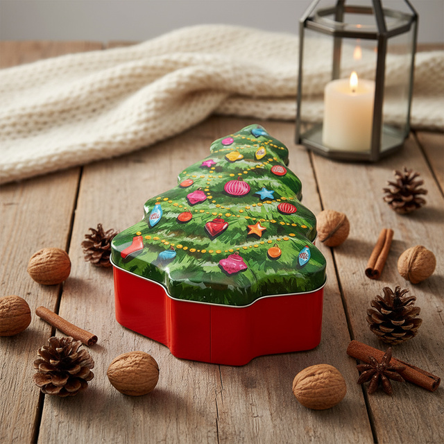 Cutie pentru prăjituri VINTERA motiv sărbătorii, 1,7 l, brad de Crăciun
