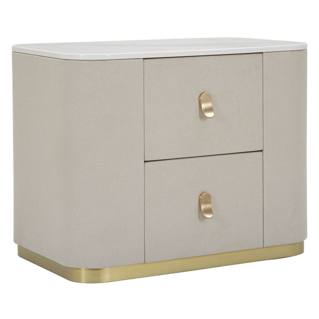 Noptiera cu sertare si detaliu auriu, 60 x 40 x 47 cm