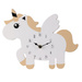 Ceas de perete Unicorn din MDF, 30 x 24 cm