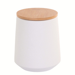 Recipient ceramic cu capac din bambus, 1080 ml