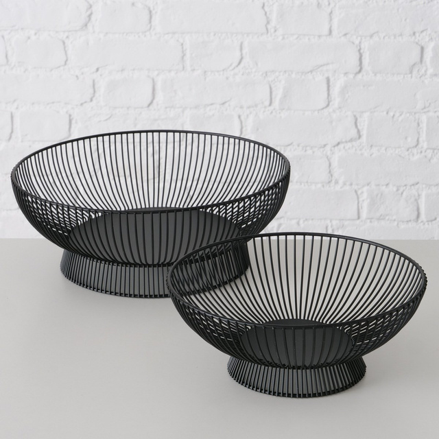 Fructiera metalica, Balu, 2 buc, negru