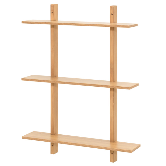 Raft de pin cu trei rafturi, 80 x 60 x 15 cm