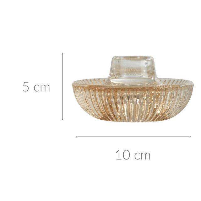 Suport lumanari cu nervuri din sticlă ARTY