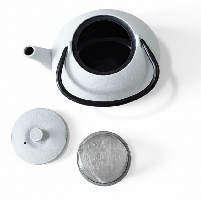 Ceainic din fontă cu infuzor NOMI, 800 ml, alb