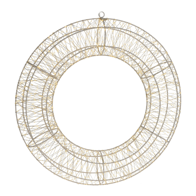 Coroană din sârmă, decorare cu LED, Ø 50 cm