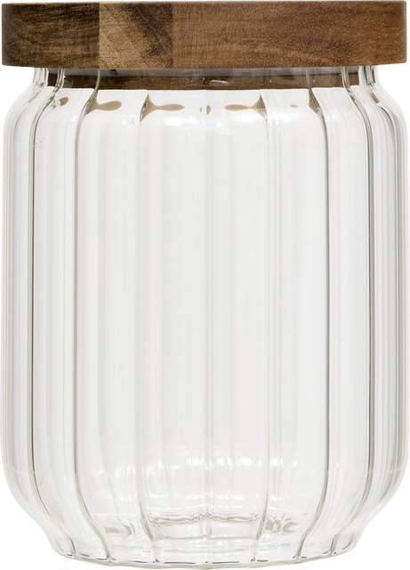 Recipient din sticlă pentru alimente HARMONY cu capac din lemn, 500