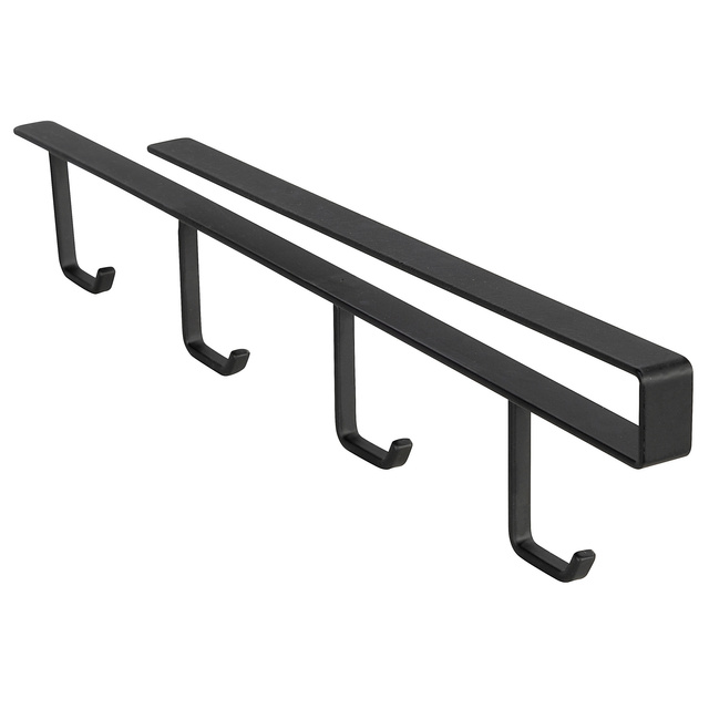 Suport cani pentru dulap, 4 cârlige, negru, WENKO