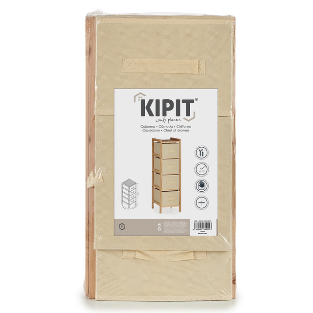 Comodă cu 4 sertare din material textil