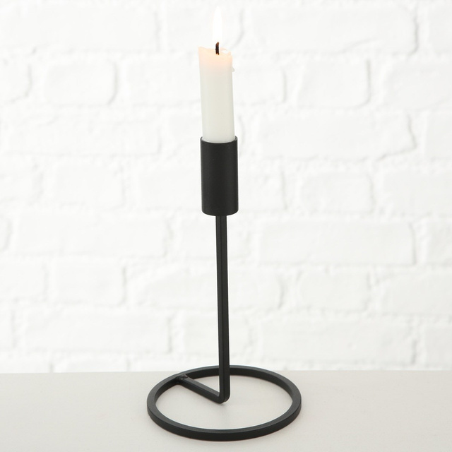 Sfeșnice metalice Fio, set 3 bucati, negru