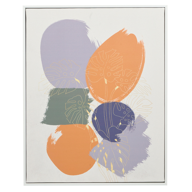 Tablou în ramă albă SOLARA cu motiv de cercuri, 40 x 70 cm