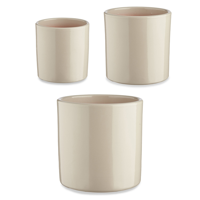 Set 3 ghivece rotunde din ceramica