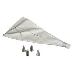 Punga de cofetarie + 4 duze, aluminiu, set