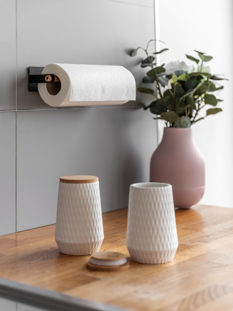 Suport magnetic pentru prosop de hartie MAGNA, bambus, 30 cm, WENKO