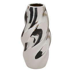 Vază argintie TWISTED SKY, ceramică, înălțime 21 cm