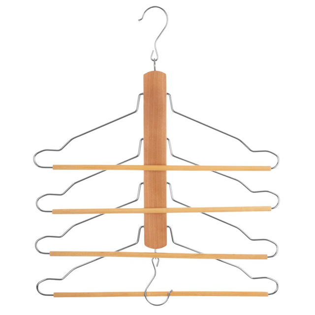 Umeraș pentru pantaloni din lemn, 4 elemente incluse