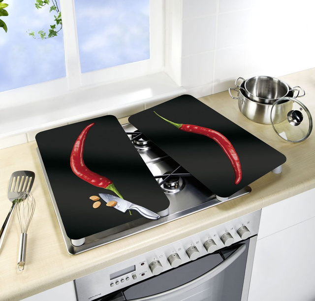 Plăci de protecție pentru aragaz, HOT CHILI – 2 bucăți, WENKO, ardei iute