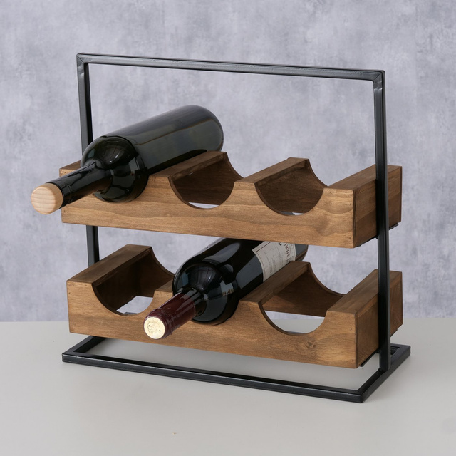 Raft pentru vin din lemn Karim, pentru 6 sticle