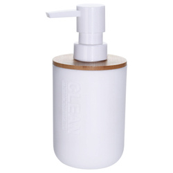 Dispenser pentru sapun lichid, cu capac din bambus