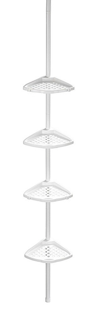 Etajera pentru baie, telescopica OPAL, alb, reglabila 80-250 cm, Allstar