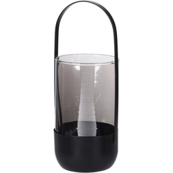 Felinar de sticla pe cadru metalic, 16 cm