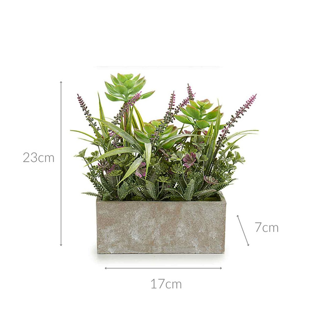 Flori artificiale in ghiveci de beton pentru balcon, 7 x 17 x 23 cm