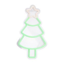 Neon de Crăciun pentru perete, LED, 23 x 22 cm, brad.