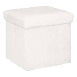 Puf cu spatiu depozitare Ezzio, stofa cu efect boucle, inaltime 38 cm