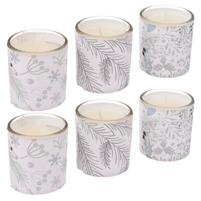 Lumanari parfumate cu imprimeu Craciun, Ø 4,5 cm, 6 buc.