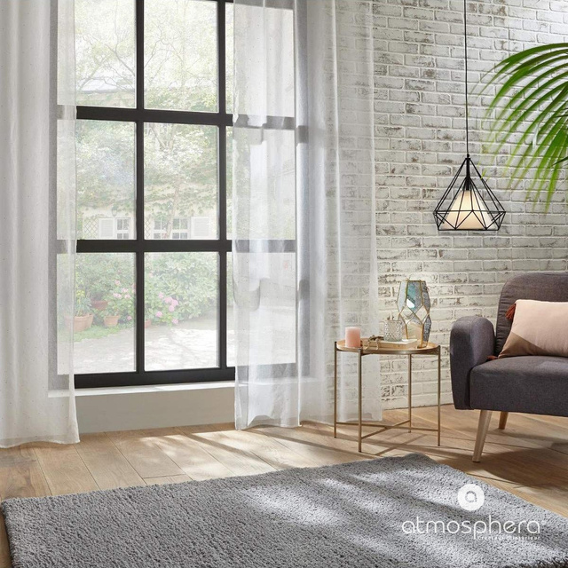 Perdea sufragerie, imprimeu cu buline, 140 x 240 cm