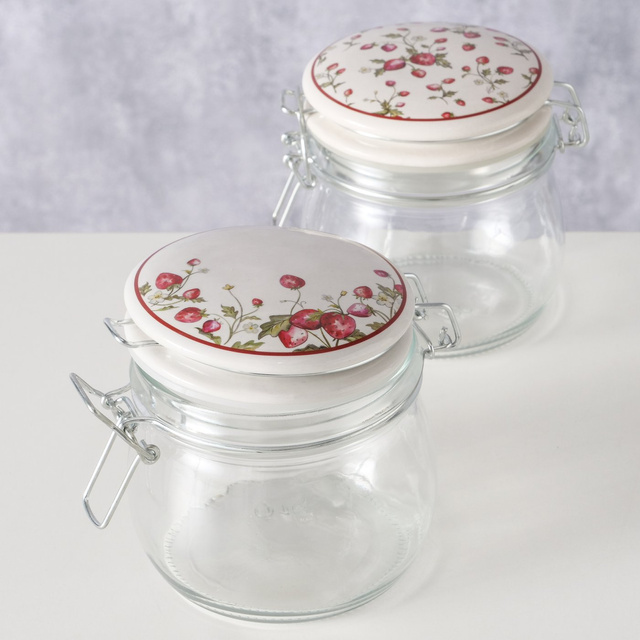 Borcan decorativ de bucatarie cu capac EMILY, 450 ml