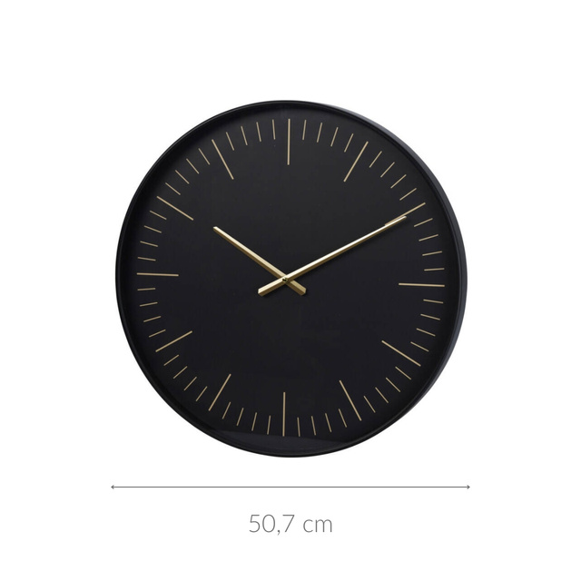 Ceas de perete modern, cu ace aurii, Ø 50,7 cm