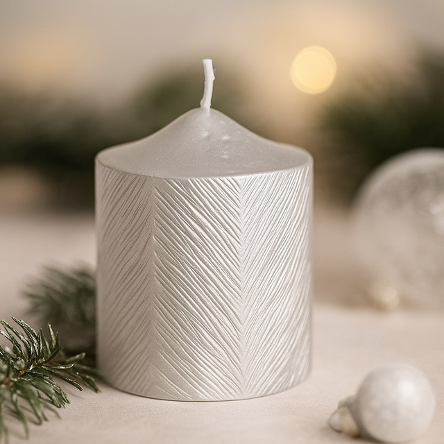 Candelă decorativă cu model metalic, 5 x 6 cm