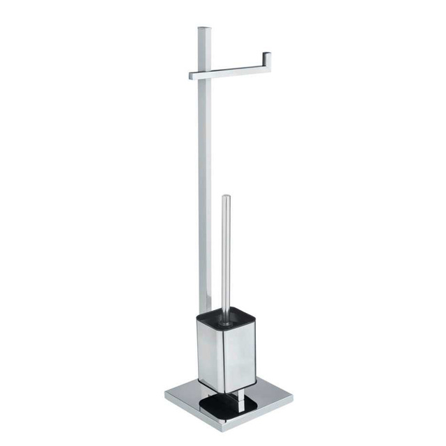 Suport pentru hârtie igienică și perie QUADRO pentru WC - 2 în 1, WENKO