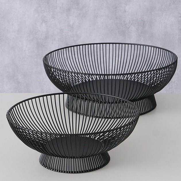 Fructiera metalica, Balu, 2 buc, negru