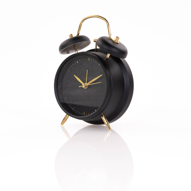 Ceas deșteptător în stil clasic cu indicatori aurii, metal, Ø 12 cm